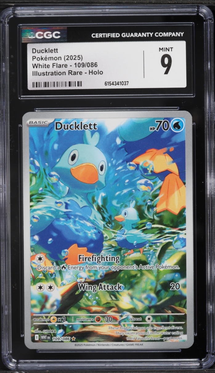 2025 Pokemon Scarlet & Violet White Flare IR Ducklett #109 CGC 9 MINT