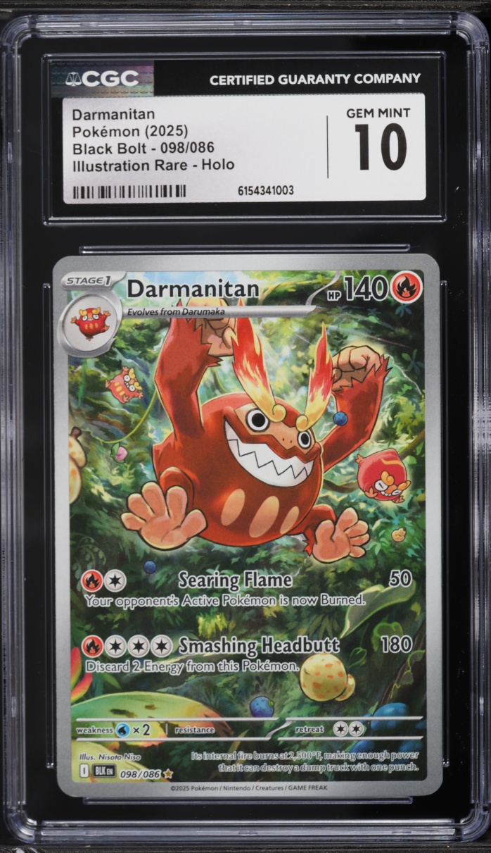 2025 Pokemon Scarlet & Violet Black Bolt IR Darmanitan #98 CGC 10 GEM MINT