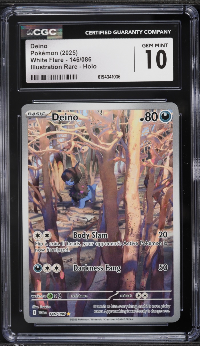 2025 Pokemon Scarlet & Violet White Flare IR Deino #146 CGC 10 GEM MINT