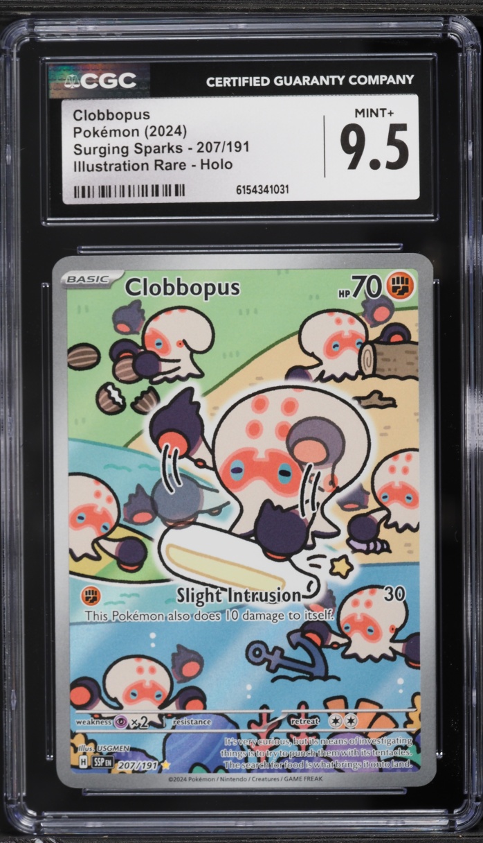 2024 Pokemon Scarlet & Violet Surging Sparks IR Clobbopus #207 CGC 9.5 MINT+
