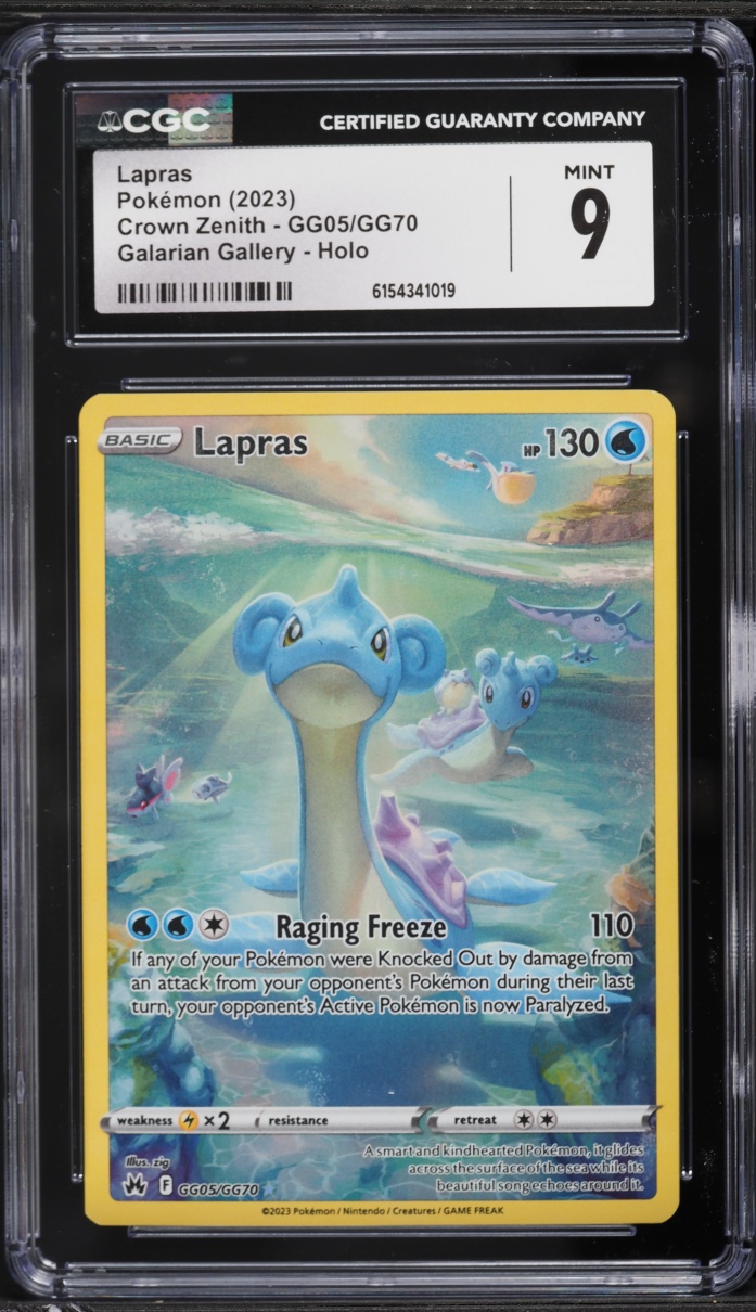 2023 Pokemon Sword & Shield Crown Zenith Alt Art Lapras #GG05 CGC 9 MINT