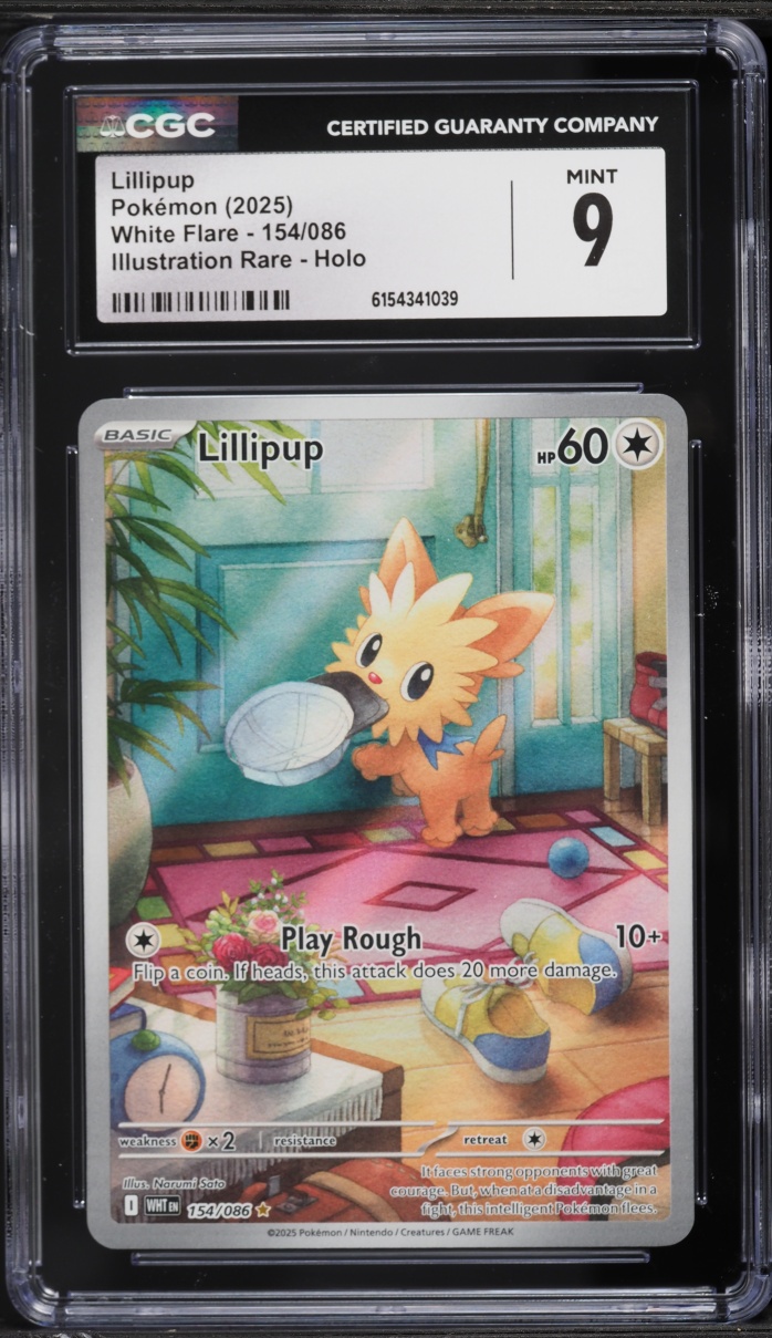 2025 Pokemon Scarlet & Violet White Flare IR Lillipup #154 CGC 9 MINT