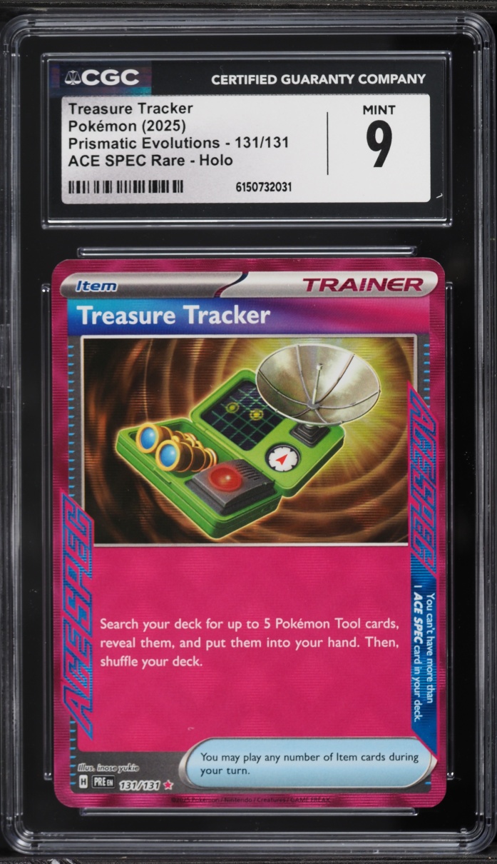 2025 Pokemon SV Prismatic Evolutions Ace Spec Treasure Tracker #131 CGC 9 MINT