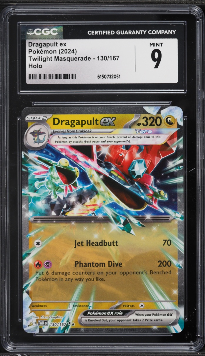 2024 Pokemon Scarlet & Violet Twilight Masquerade Holo Dragapult EX #130 CGC 9 MINT