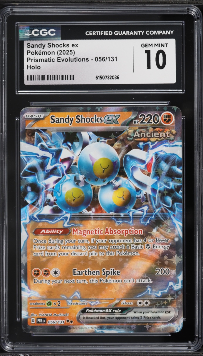 2025 Pokemon Scarlet & Violet Prismatic Evolutions Sandy Shocks EX #56 CGC 10 GEM MINT