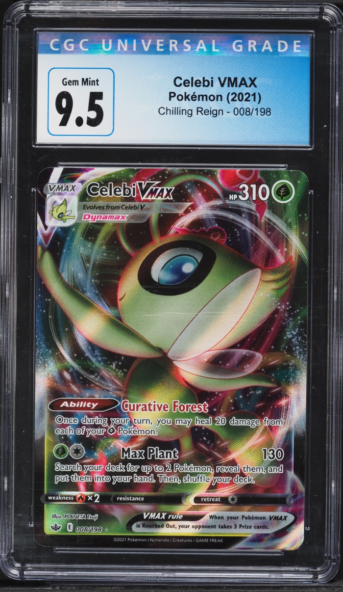 2021 Pokemon Sword & Shield Chilling Reign Celebi VMAX #8 CGC 9.5 GEM MINT