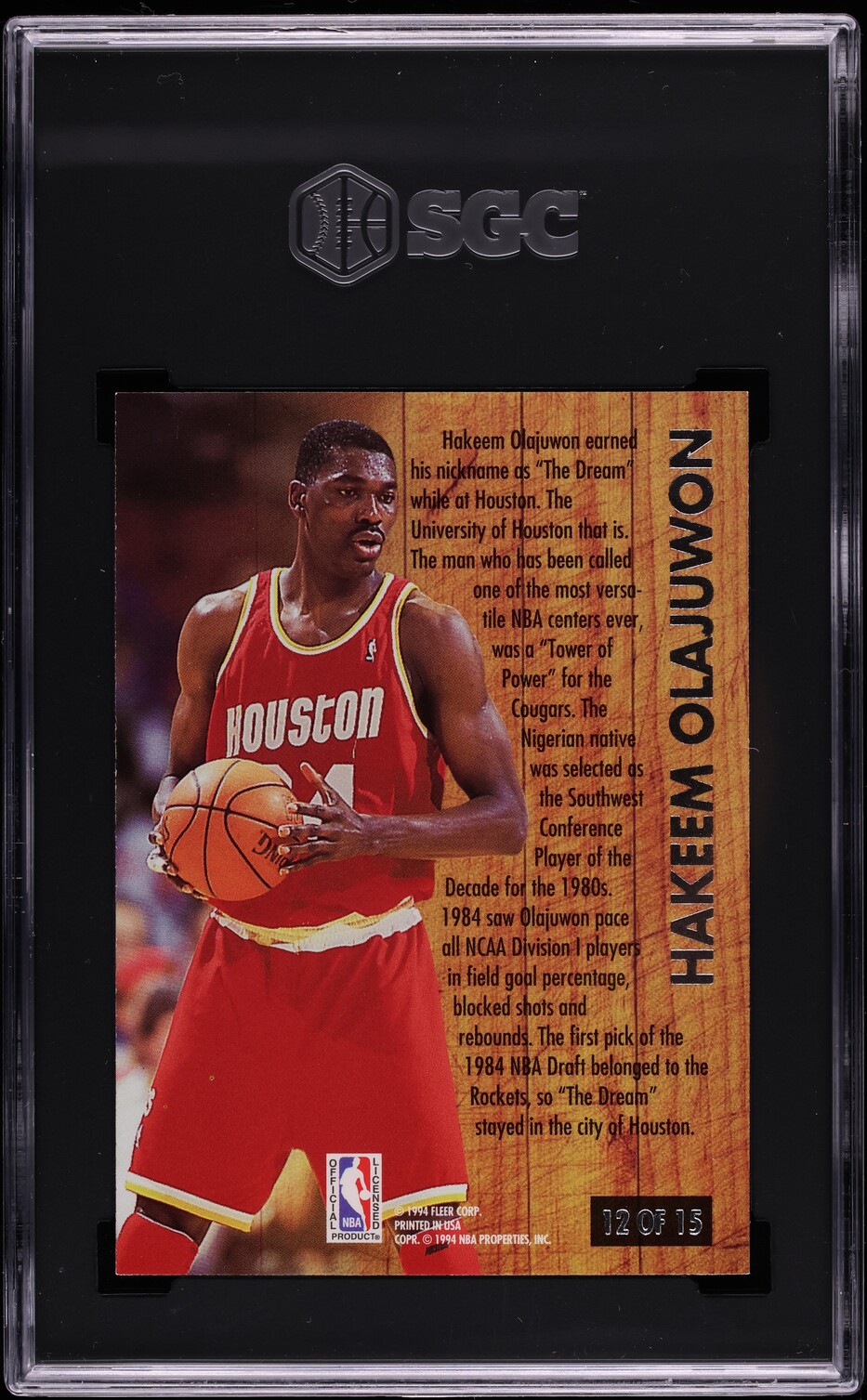 1993 Ultra Famous Nicknames Hakeem Olajuwon #12 SGC 8 NM-MT