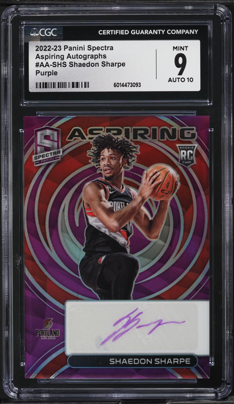 2022 Panini Spectra Shaedon Sharpe ROOKIE #157 PSA 10 GEM