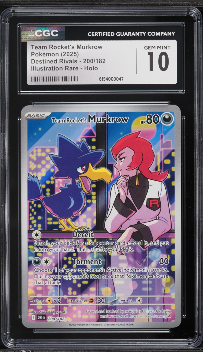 2025 Pokemon Scarlet & Violet Destined Rivals IR Team Rocket's Murkrow #200 CGC 10 GEM MINT