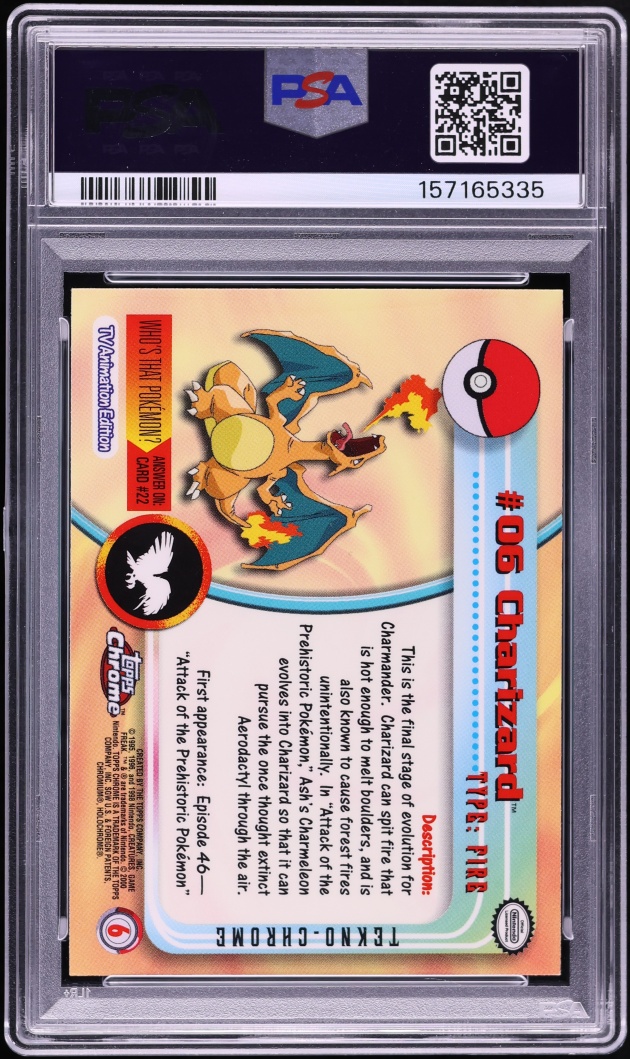 2000 Topps Chrome Pokemon Series 1 Tekno Charizard #6 PSA 9 MINT