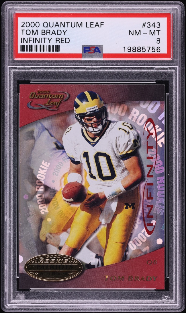 2000 Quantum Leaf Infinity Red Tom Brady ROOKIE /35 #343 PSA 8 NM-MT
