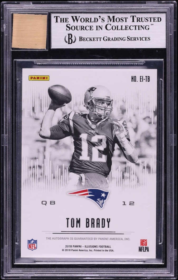 2018 Panini Illusions Elusive Ink Blue Tom Brady AUTO /5 #EI-TB BGS 9 MINT - Photo 2