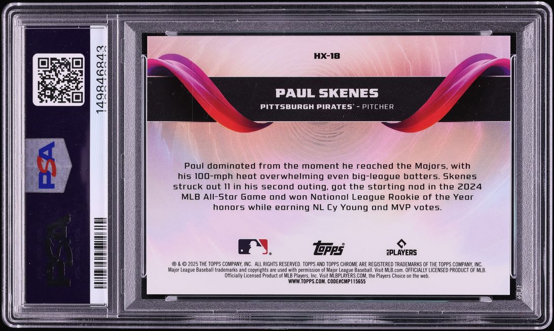 2025 Topps Chrome Update Helix Paul Skenes #HX-18 PSA 10 GEM MINT - Photo 2