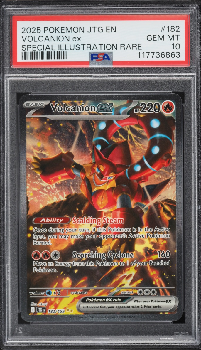 2025 Pokemon Scarlet & Violet Journey Together SIR Volcanion ex #182 PSA 10 GEM MINT
