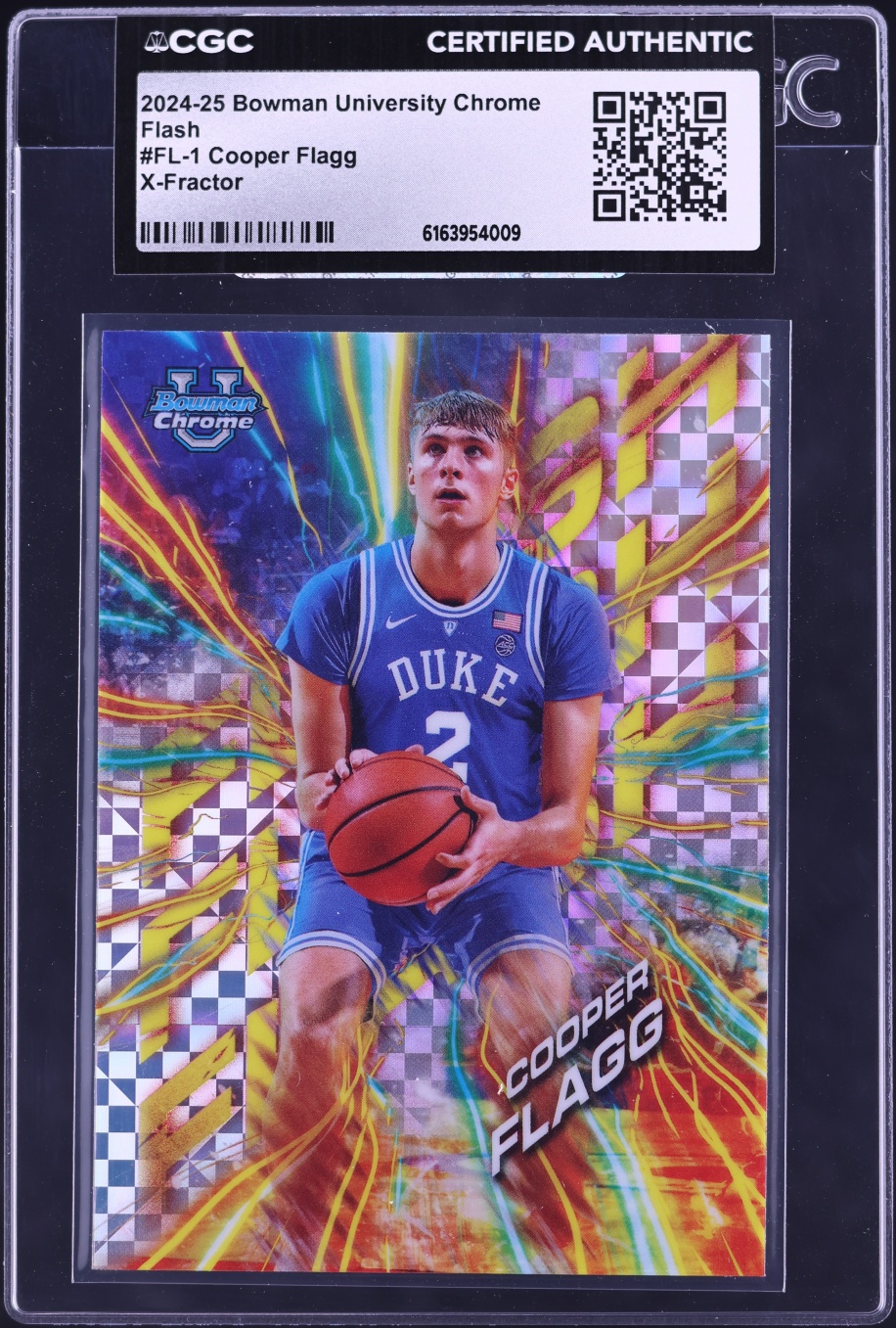 2024 Bowman Chrome University Flash Xfractor Cooper Flagg #FL-1 CGC AUTH