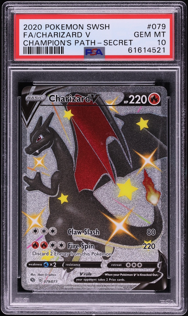 2020 Pokemon Sword & Shield Champion's Path Full Art Shiny Charizard V #79 PSA 10 GEM MINT