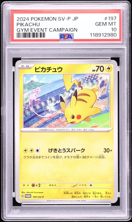 2023 ピカチュウ PSA 10 GYM EVENT CAMPAIGN 2023/2024 PIKACHU GYM EVENT PSA10