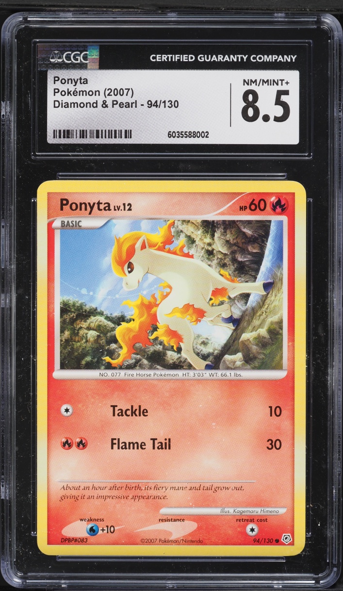 2007 Pokemon Diamond & Pearl Ponyta #94 CGC 8.5 NM-MT+