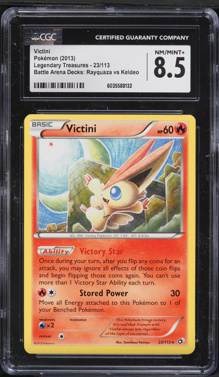2013 Pokemon Black & White Legendary Treasures Victini #23 CGC 8.5 NM-MT+
