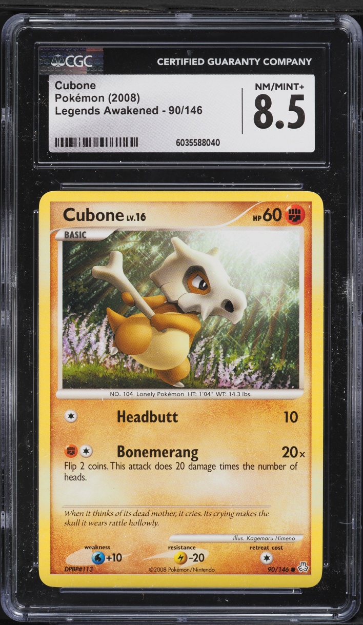 2008 Pokemon Diamond & Pearl Legends Awakened Cubone #90 CGC 8.5 NM-MT+