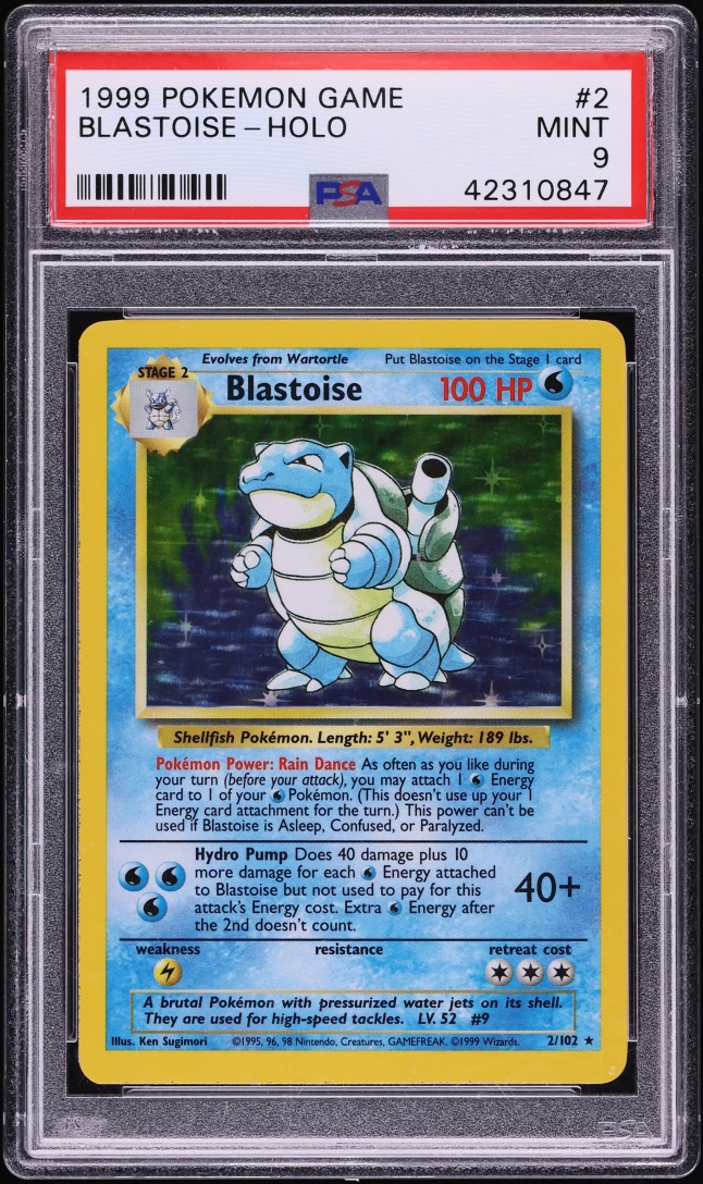 1999 Pokemon Base Set Holo Blastoise #2 PSA 9 MINT