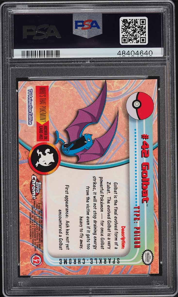 2000 Topps Chrome Pokemon Series 1 Sparkle Golbat #42 PSA 10 GEM MINT