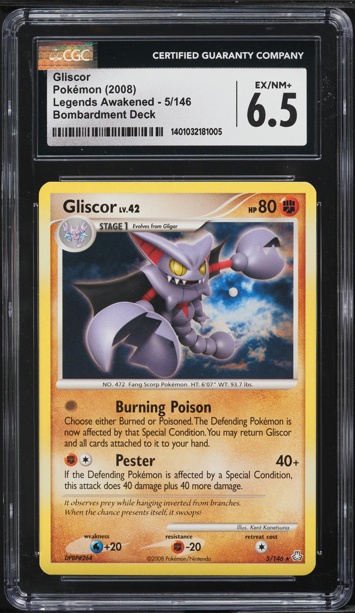 2008 Pokemon Legends Awakened Bombardment Theme Deck Gliscor #5 CGC 6.5
