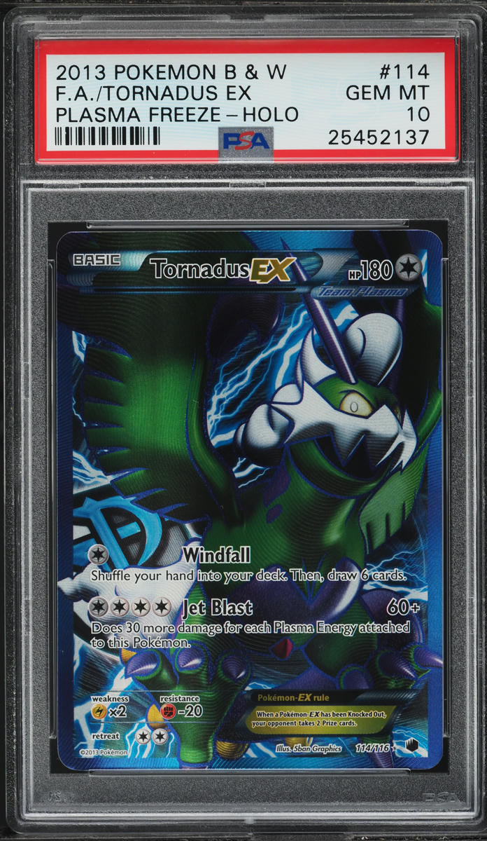 2013 Pokemon Black & White Plasma Freeze Full Art Tornadus EX #114 PSA 10 GEM