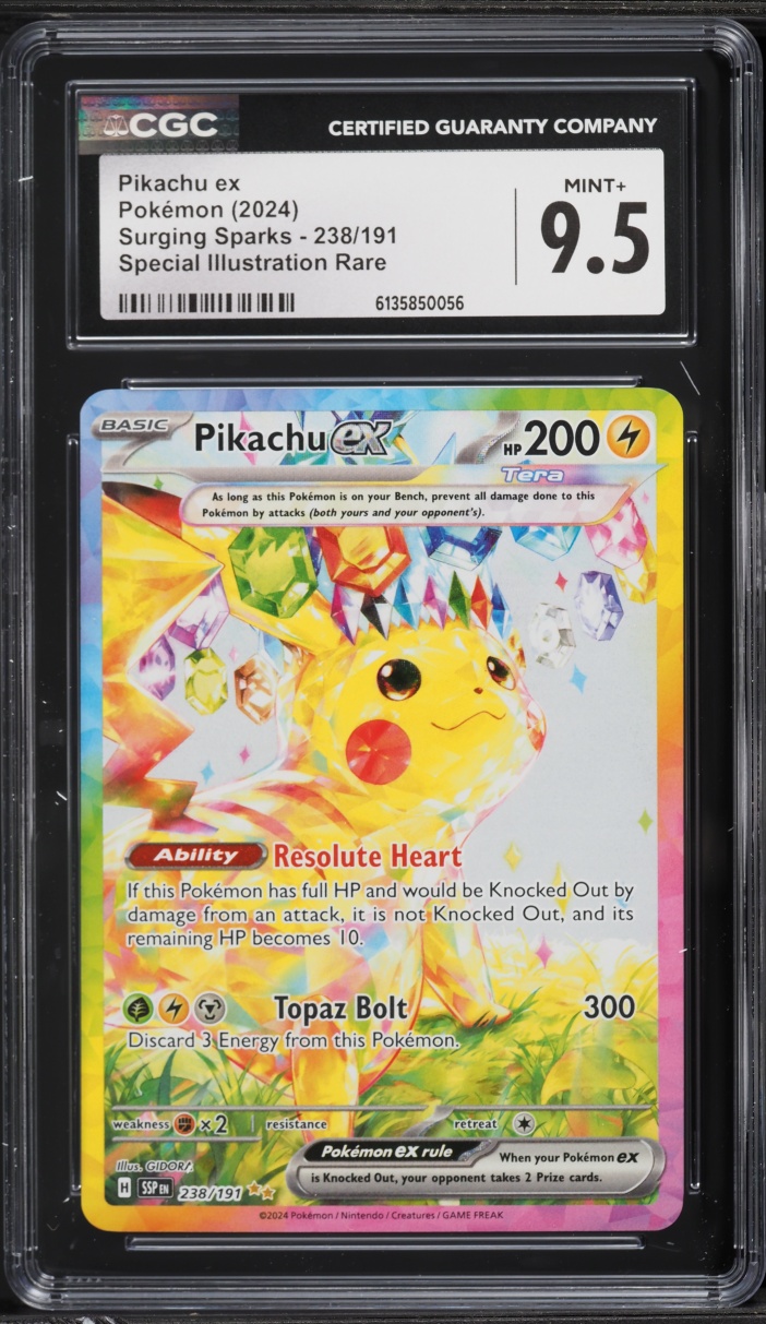 2024 Pokemon Scarlet & Violet Surging Sparks SIR Pikachu EX #238 CGC 9.5 MINT+