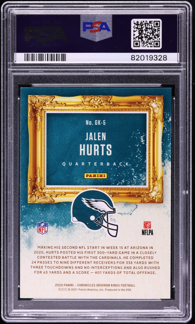 2020 Panini Chronicles Gridiron Kings Jalen Hurts ROOKIE #GK-5 PSA 9 MINT