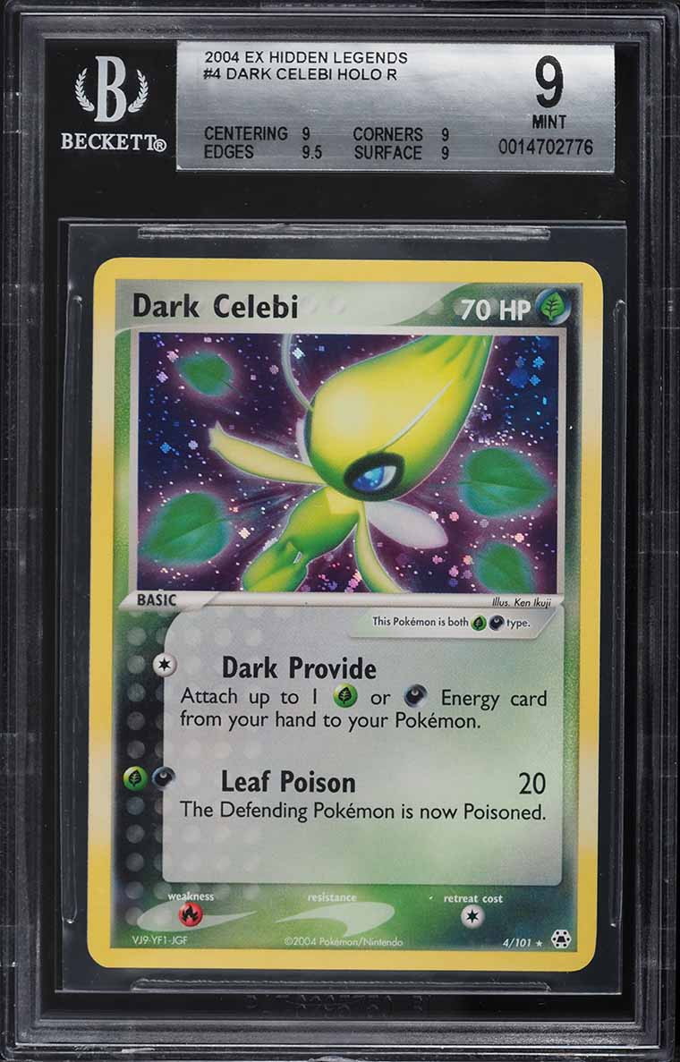 2004 Pokemon EX Hidden Legends Holo Dark Celebi #4 BGS 9 MINT