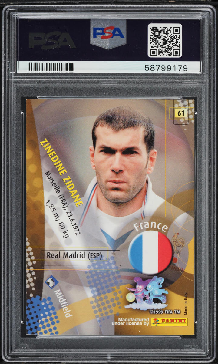 2002 Panini World Cup Korea Japan Zinedine Zidane #61 PSA 7 NRMT