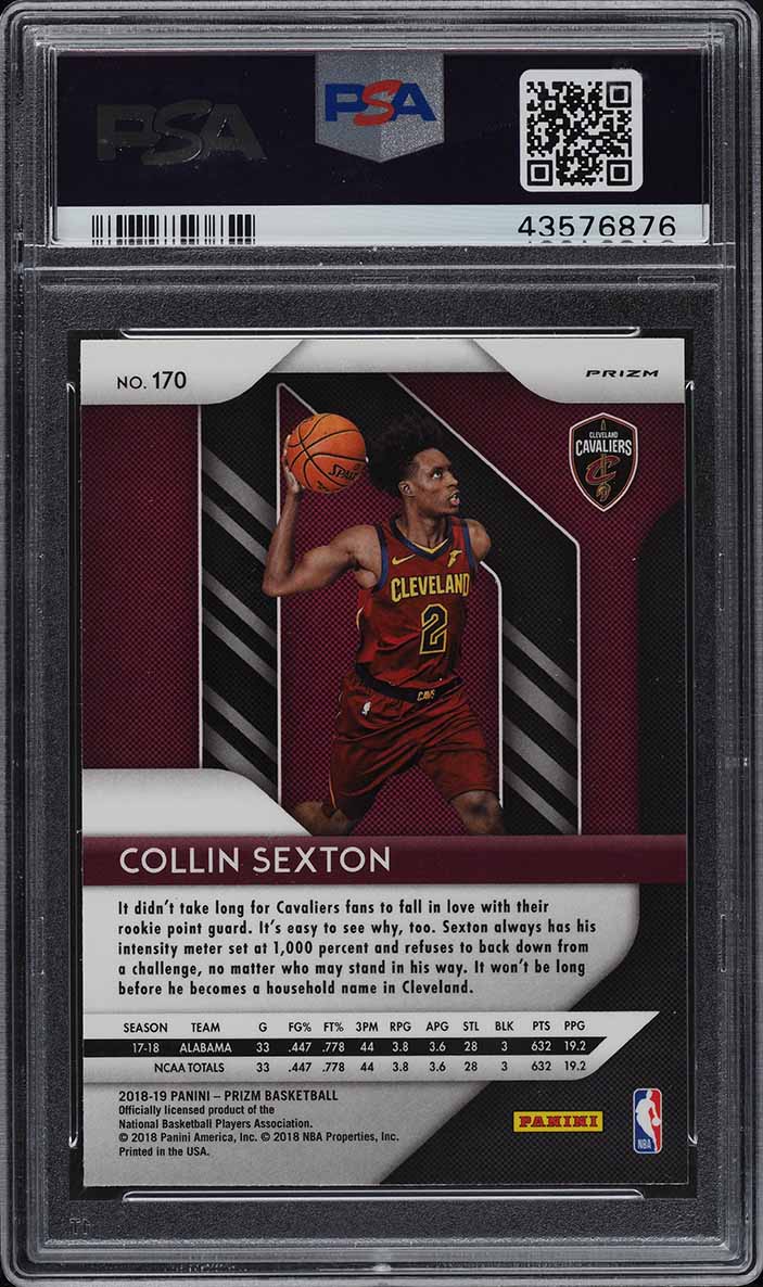 2018 Panini Prizm Hyper Collin Sexton ROOKIE #170 PSA 10 GEM MT