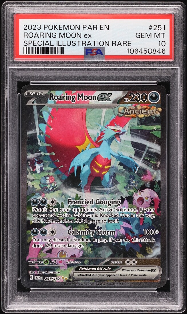 2023 Pokemon Scarlet & Violet Paradox Rift SIR Roaring Moon ex #251 PSA 10 GEM