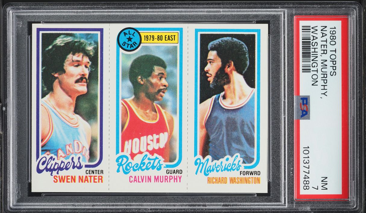 1980 Topps Basketball Swen Nater Calvin Murphy Richard Washington PSA 7 NRMT