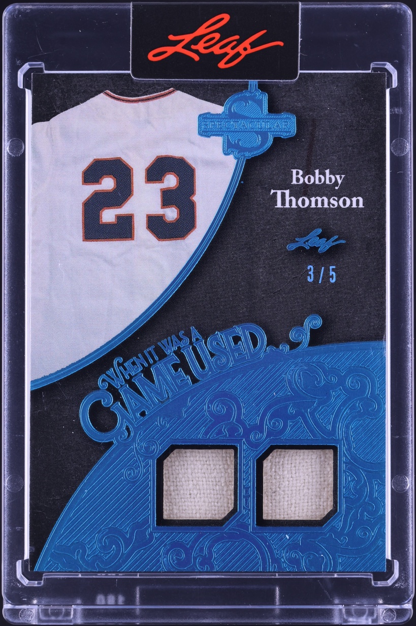 2025 Leaf Spectacular When It Was A Game Used Platinum Blue Bobby Thomson PATCH /5 #WU-4