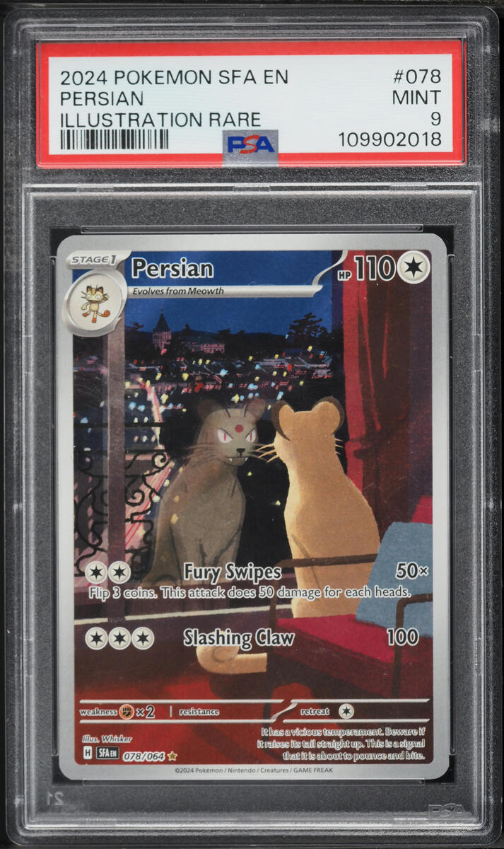2024 Pokemon Scarlet & Violet Shrouded Fable IR Persian #78 PSA 9 MINT