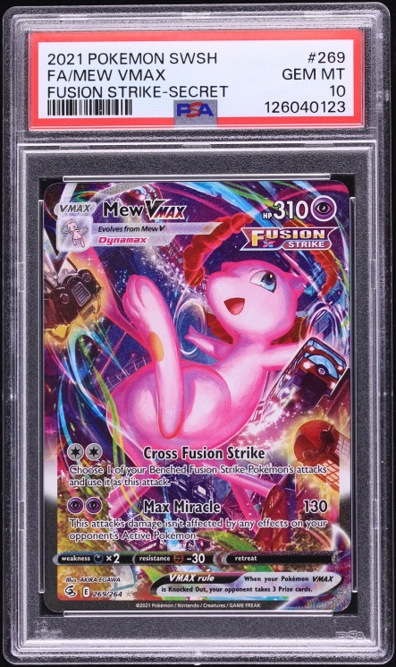 2021 Pokemon Sword & Shield Fustion Strike Alt Art Mew VMAX #269 PSA 10 GEM MINT