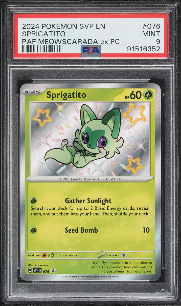 2024 Pokemon Scarlet &  Violet Promo Paf Meowscarada Ex Pc Sprigatito #076 PSA 9 MINT