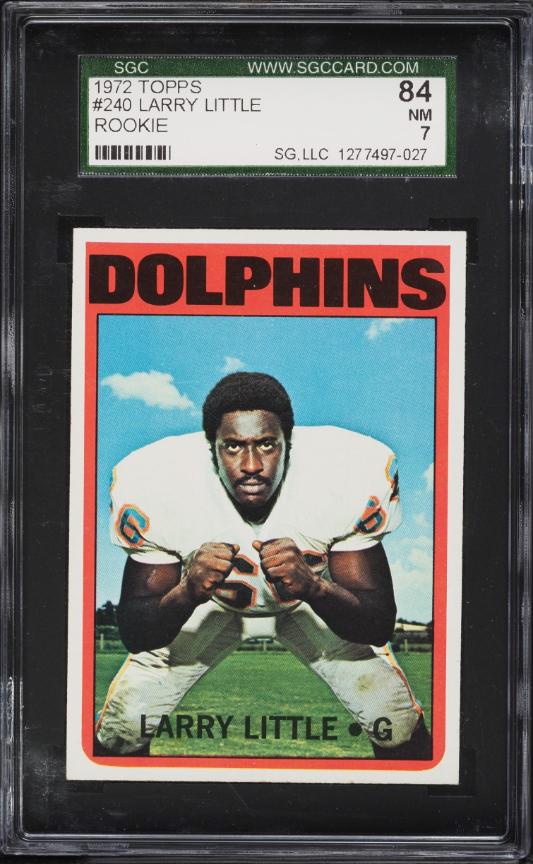 1972 Topps Football Larry Little ROOKIE #240 SGC 7 NRMT