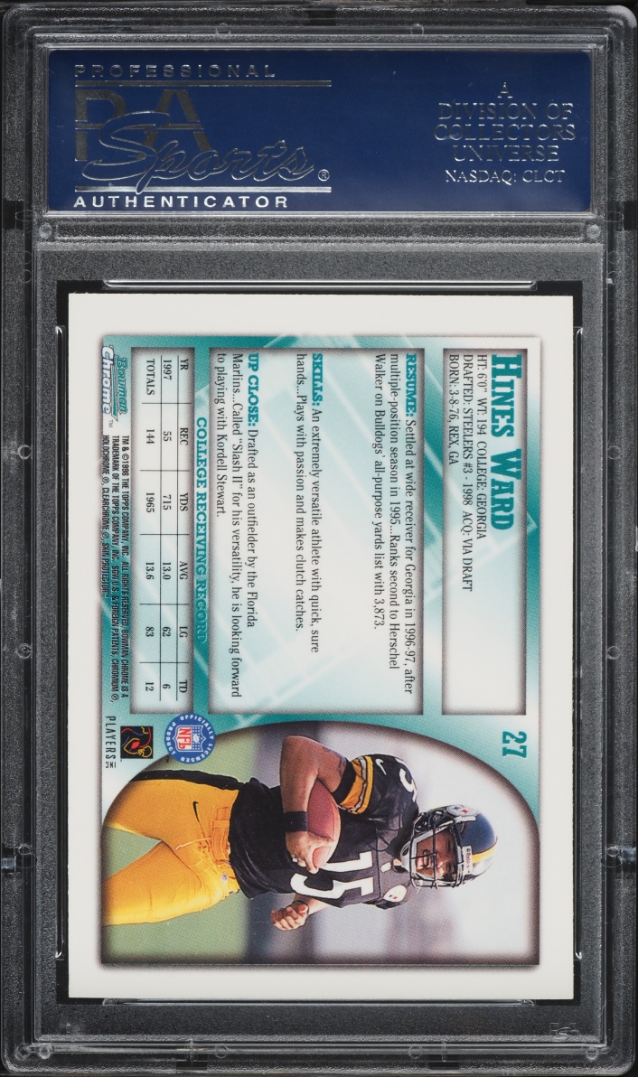 1998 Bowman Chrome Hines Ward ROOKIE #27 PSA 10 GEM MINT