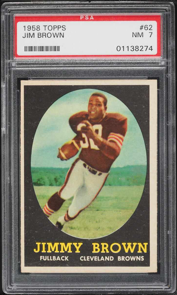 1958 Topps Football Jim Brown ROOKIE #62 PSA 7 NRMT