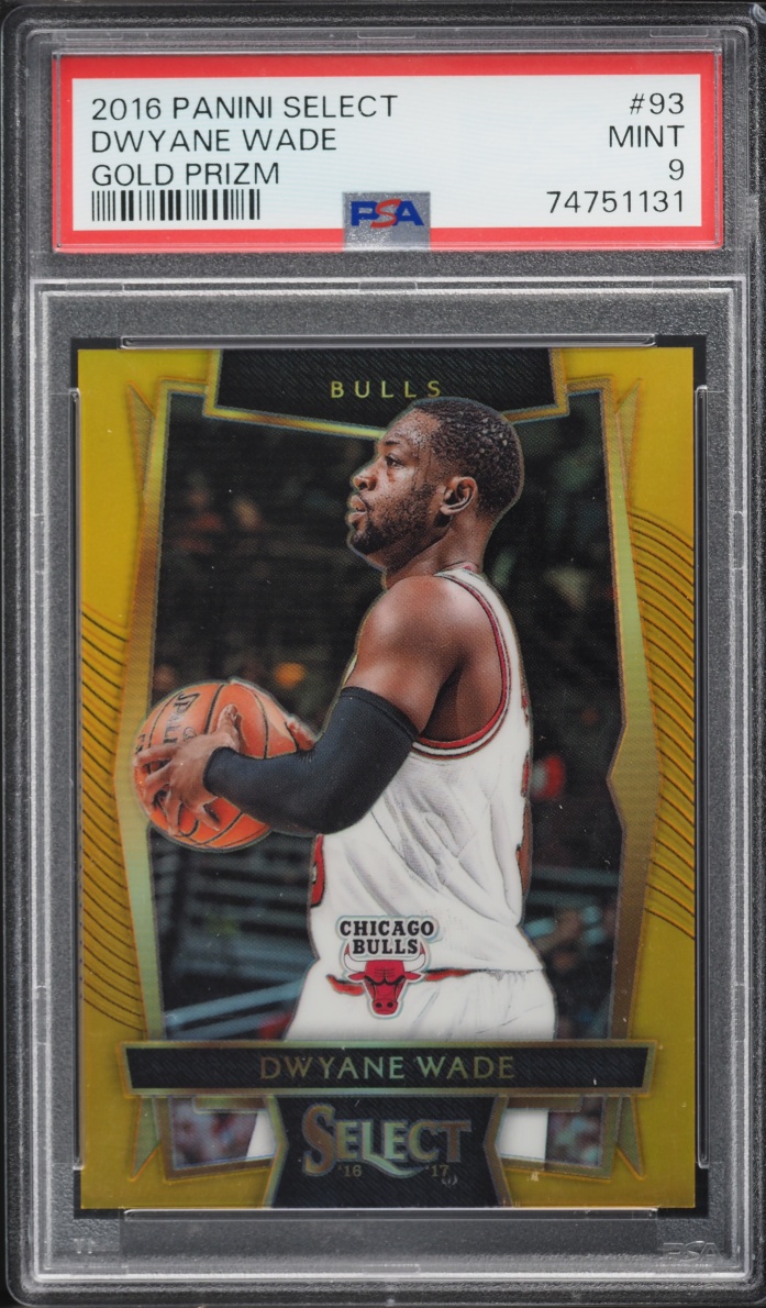 2016 Select Gold Prizm Dwyane Wade /10 #93 PSA 9 MINT
