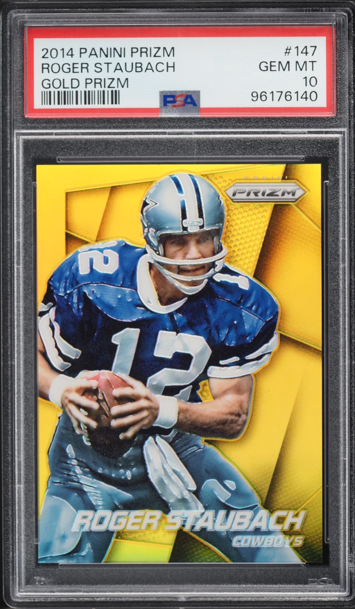 2014 Panini Prizm Gold Roger Staubach /10 #147 PSA 10 GEM MINT