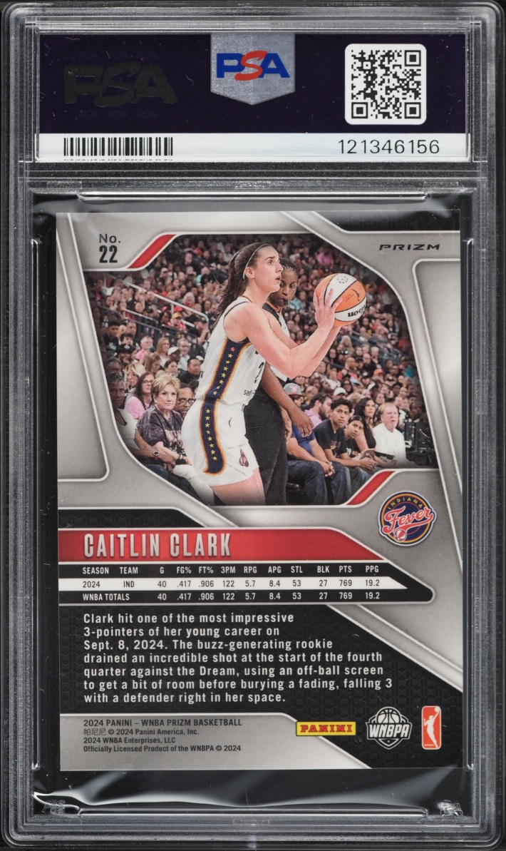 2024 Panini Prizm WNBA Checkerboard Caitlin Clark ROOKIE #22 PSA 10 GEM MINT