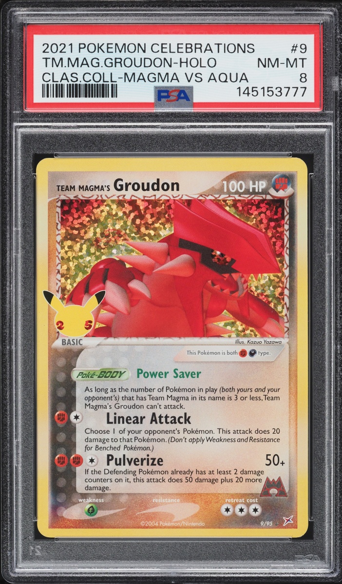 2021 Pokemon SWSH Celebrations Classic Collection Holo Team Magma's Groudon #9 PSA 8 NM-MT