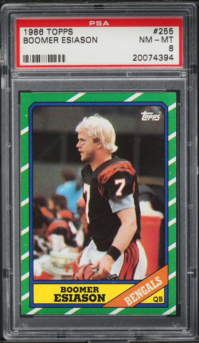 1986 Topps Football Boomer Esiason ROOKIE #255 PSA 8 NM-MT