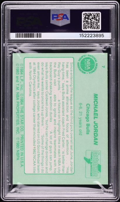 1985 Star Gatorade Michael Jordan ROOKIE #7 PSA 7 NRMT