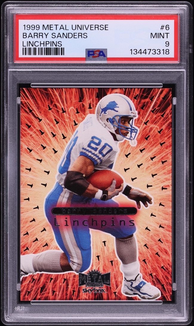 1999 Metal Universe Linchpins Barry Sanders #6LP PSA 9 MINT