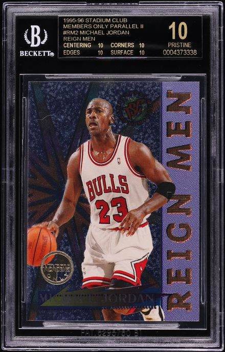 1995 Stadium Club Members Only Reign Men Michael Jordan #RM2 BGS 10 PRISTINE, BLACK LABEL